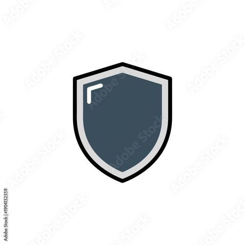 Free Download Security shield icon, flat outline vector. Protection, safety, defense, or data security symbol. - GFXLoad