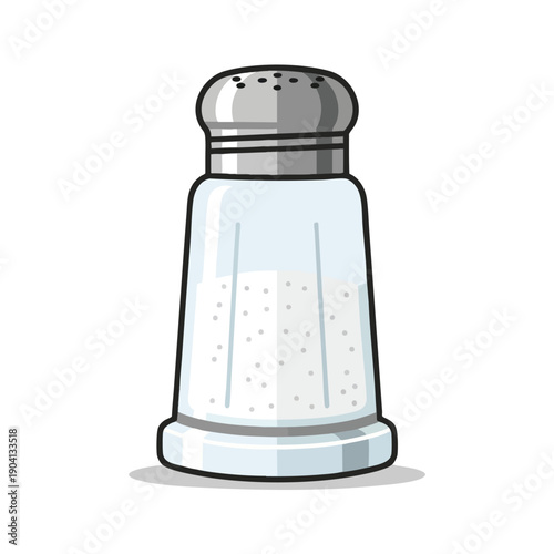 Salt Shaker Illustration on White Background