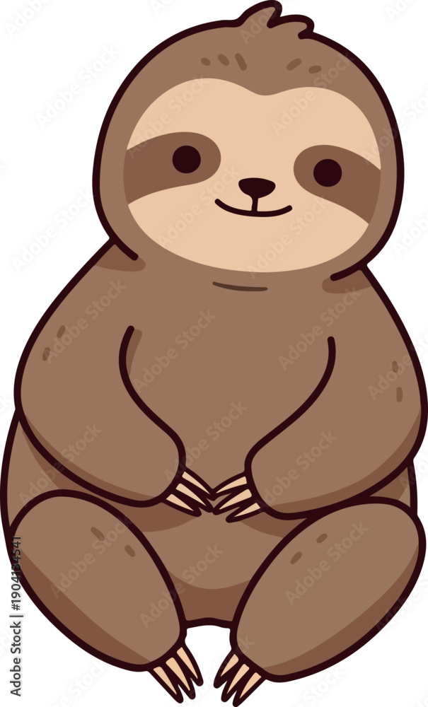 Naklejka premium Cute Sloth Sitting Pixel Art Isolated Animal Vector