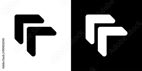 左上向き二重矢印の戻る・拡大操作アイコン（ベクター）