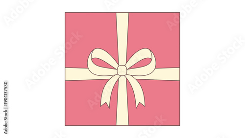 Pink Gift Box with White Bow.