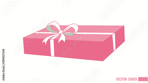 Pink Gift Box with White Ribbon.