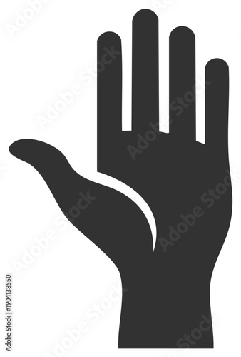 Hand gesture for stop sign halt rejection concept graphic design dark gray