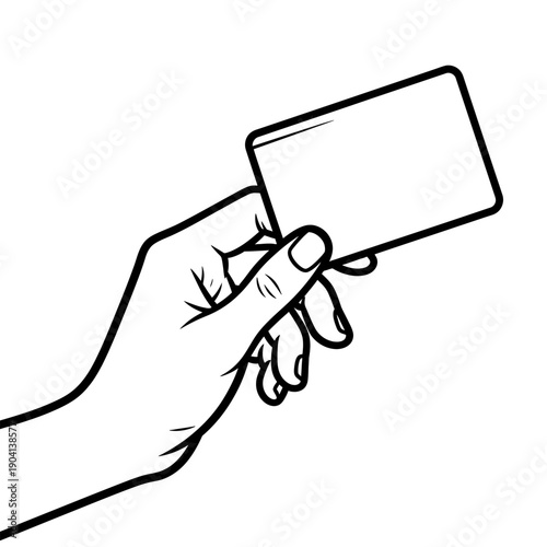 Hand Holding Blank Card - Vector Illustration