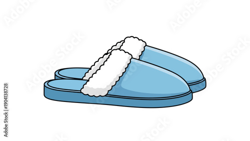 Cozy blue slippers with white fur