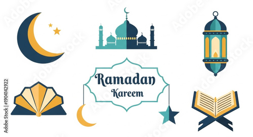 Ramadan Kareem Islamic Symbols Collection.