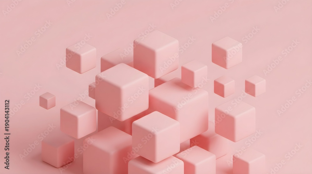 Obraz premium Minimal 3D Cubes Abstract Background