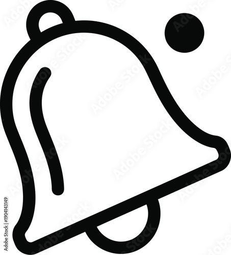 Line art icon of a bell silhouette isolated on transparent background