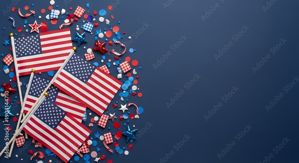 Fototapeta premium Celebrating american flag day 4th of july and labor day with patriotic spirit and star spangled banners