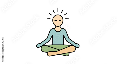 Meditating person in lotus position with closed eyes