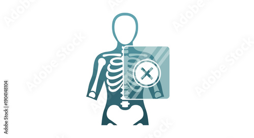 Human skeleton with blocked X-ray vision