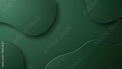 Elegant Emerald Wave Pattern: A sophisticated design composed of layered, fluid shapes in varying shades of emerald green, creating a sense of depth and visual interest.