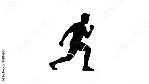Man Running Silhouette Fitness Concept Vector Illustration