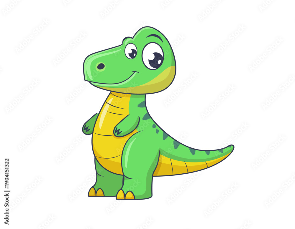 Fototapeta premium Cute Dinosaur Vector Illustration Isolated on White Background