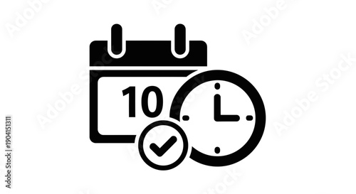 Calendar Clock Checkmark Icon, Medical Appointment Schedule, Healthcare Planning
