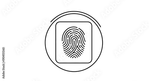 Fingerprint Scan Icon for Biometric Identification and Security - Digital Health