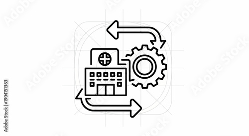 Hospital Workflow Automation Icon - Medical Process Efficiency