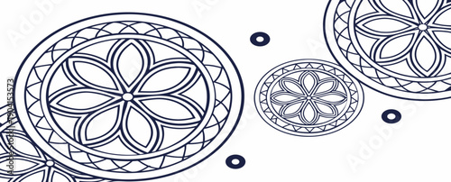 Abstract Mandala Pattern, Geometric Design, Decorative Ornament, Vector Art