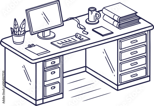 Official Table Illustration. Official Table Icon Design. Government Official Table. Formal Official Table. Administrative Official Table. Office Official Table. Professional Authority Official Table 
