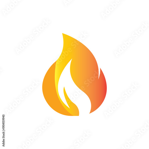 Flame logo template, vector icon, oil, gas and energy logo concept.