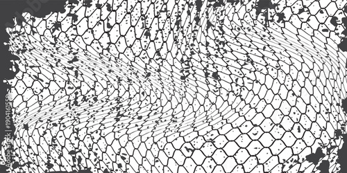Curved net pattern. Seamless design for sportswear or equipment like soccer goals, volleyball nets, basketball hoops, hockey nets, and athletic gear. with grunge