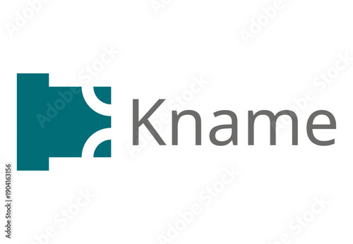 A modern and minimalist vector logo design featuring an abstract letter "K". A geometric teal icon with clean lines, suitable for technology startups, corporate branding, or creative agencies