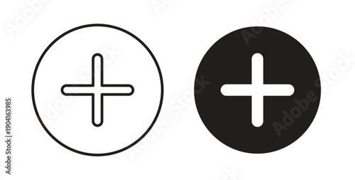 Add icon symbol vector graphic designs on white. Best for ui Design
