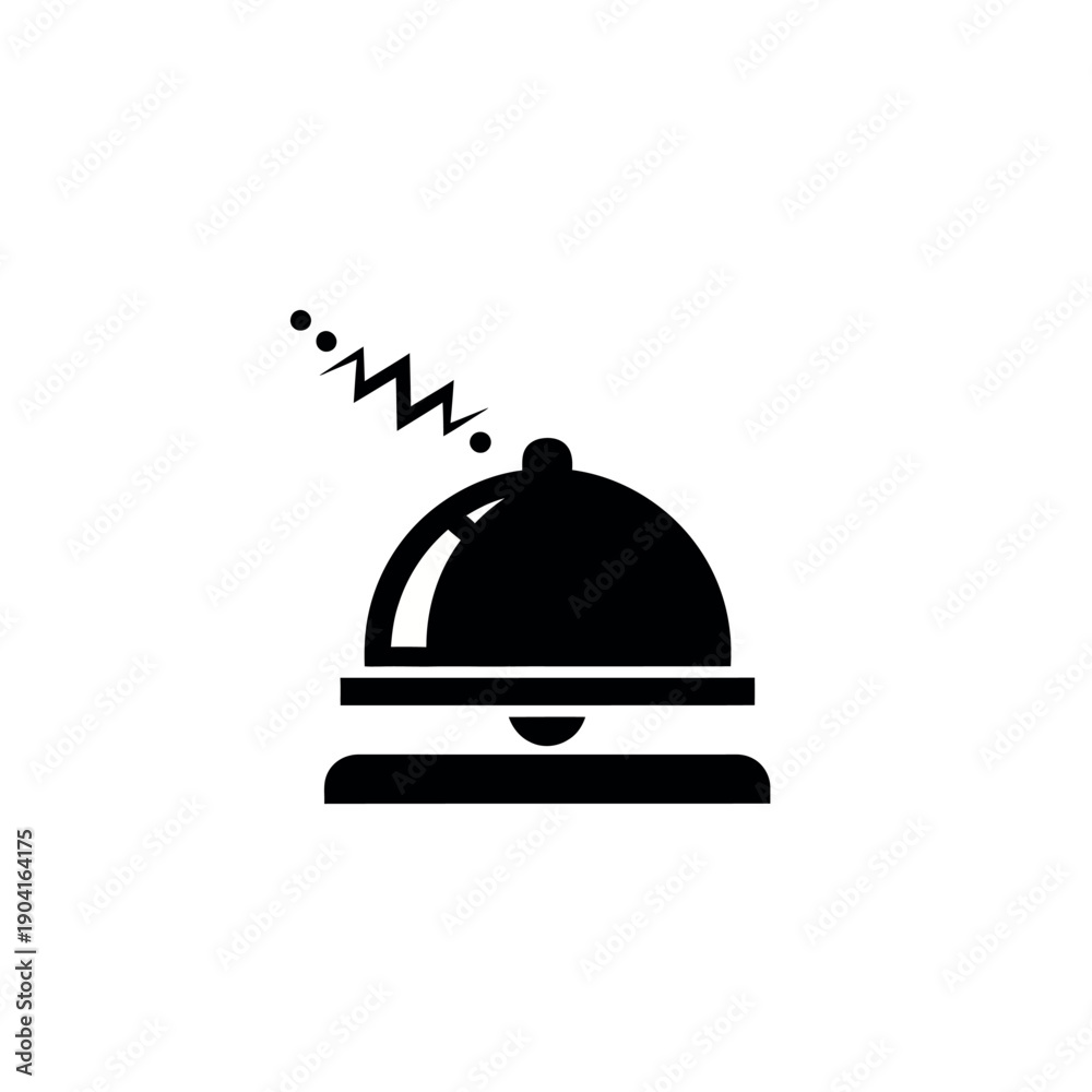 Fototapeta premium Service Bell Ringing Icon Black and White Illustration.