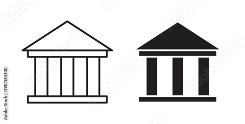 Bank icon symbol vector graphic designs on white. Best for ui Design