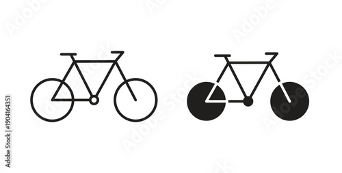 Bicycle icon symbol vector graphic designs on white. Best for ui Design