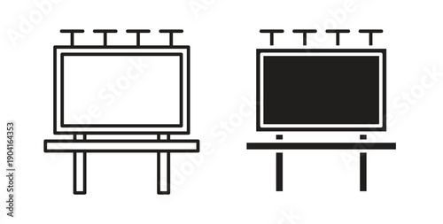 Billboard icon symbol vector graphic designs on white. Best for ui Design