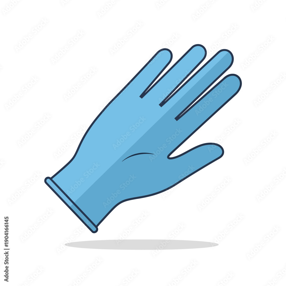 Obraz premium Blue medical glove illustration
