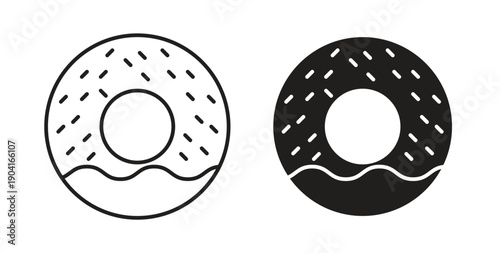 Doughnut icon symbol vector graphic designs on white. Best for ui Design