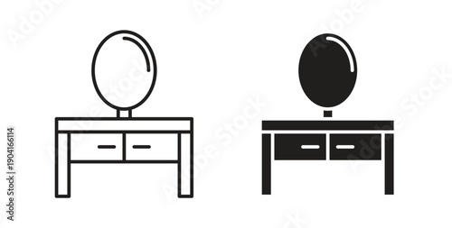 Dresser icon symbol vector graphic designs on white. Best for ui Design