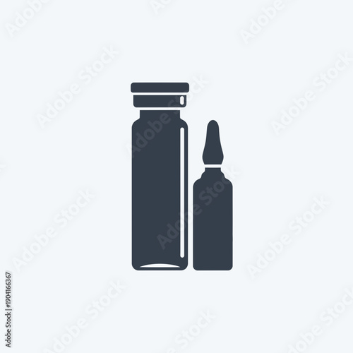 Medical vials and ampoule icon