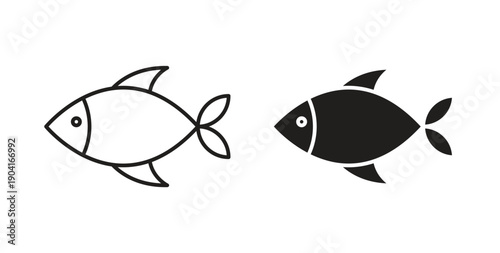 Fish icon symbol vector graphic designs on white. Best for ui Design