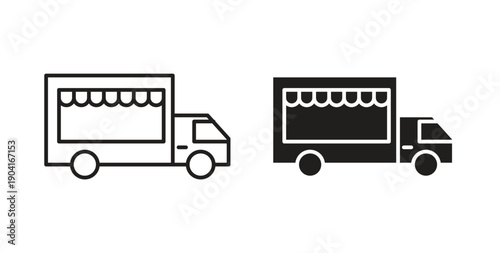 Food truck icon symbol vector graphic designs on white. Best for ui Design
