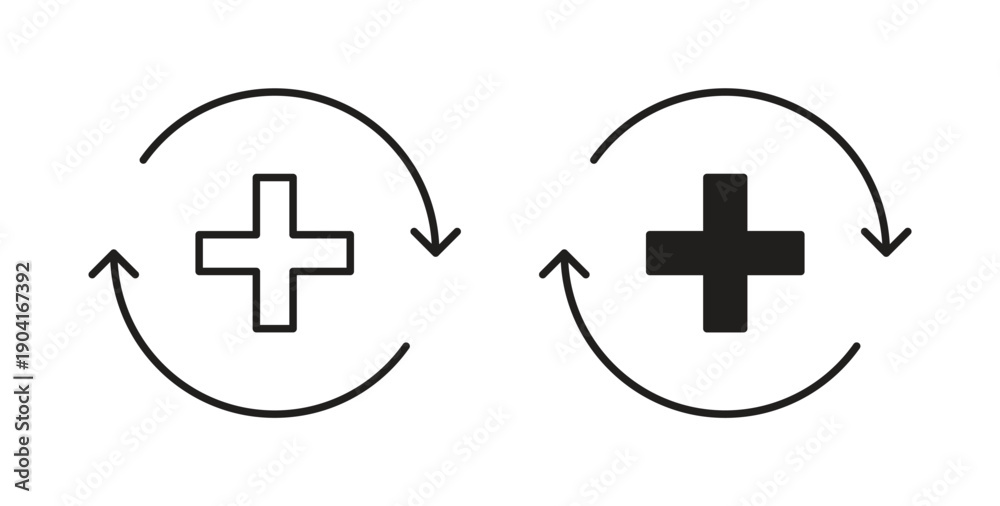 Obraz premium Health recovery icon symbol vector graphic designs on white. Best for ui Design