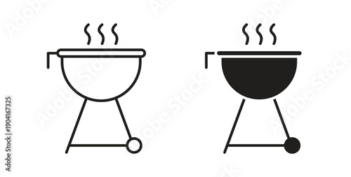 Grill icon symbol vector graphic designs on white. Best for ui Design