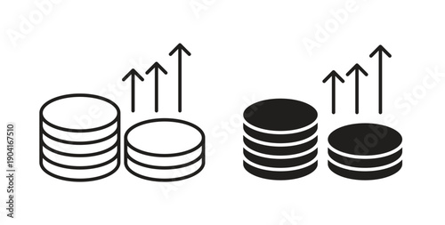 High revenue icon symbol vector graphic designs on white. Best for ui Design