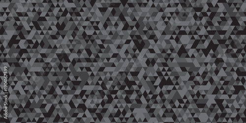 Vector abstract geometric black and gray low polygon triangle paper wallpaper. origami paper background. gradient grid creative digital business triangular low textile design.