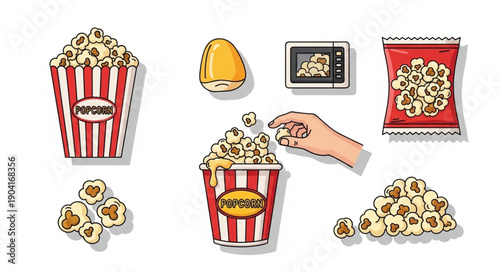 Popcorn movie night snacks and microwave.