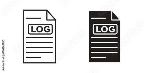 log file icon symbol vector graphic designs on white. Best for ui Design