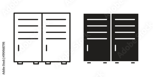 Locker icon symbol vector graphic designs on white. Best for ui Design