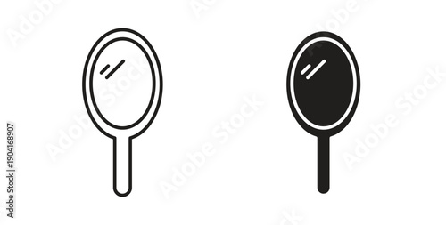 Makeup mirror icon symbol vector graphic designs on white. Best for ui Design