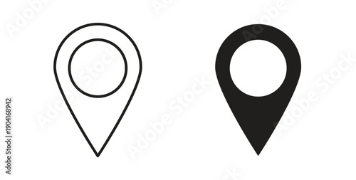 Map marker icon symbol vector graphic designs on white. Best for ui Design