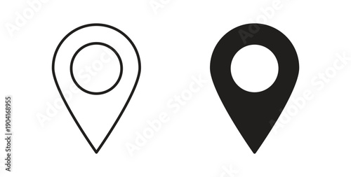 Map marker icon symbol vector graphic designs on white. Best for ui Design