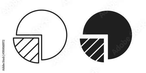Market share icon symbol vector graphic designs on white. Best for ui Design