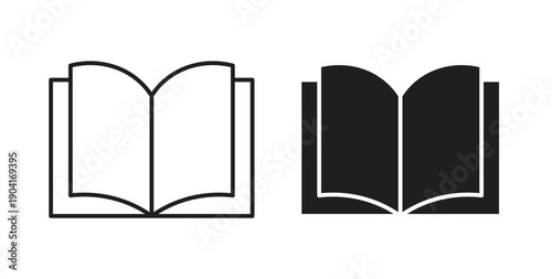 open book icon symbol vector graphic designs on white. Best for ui Design