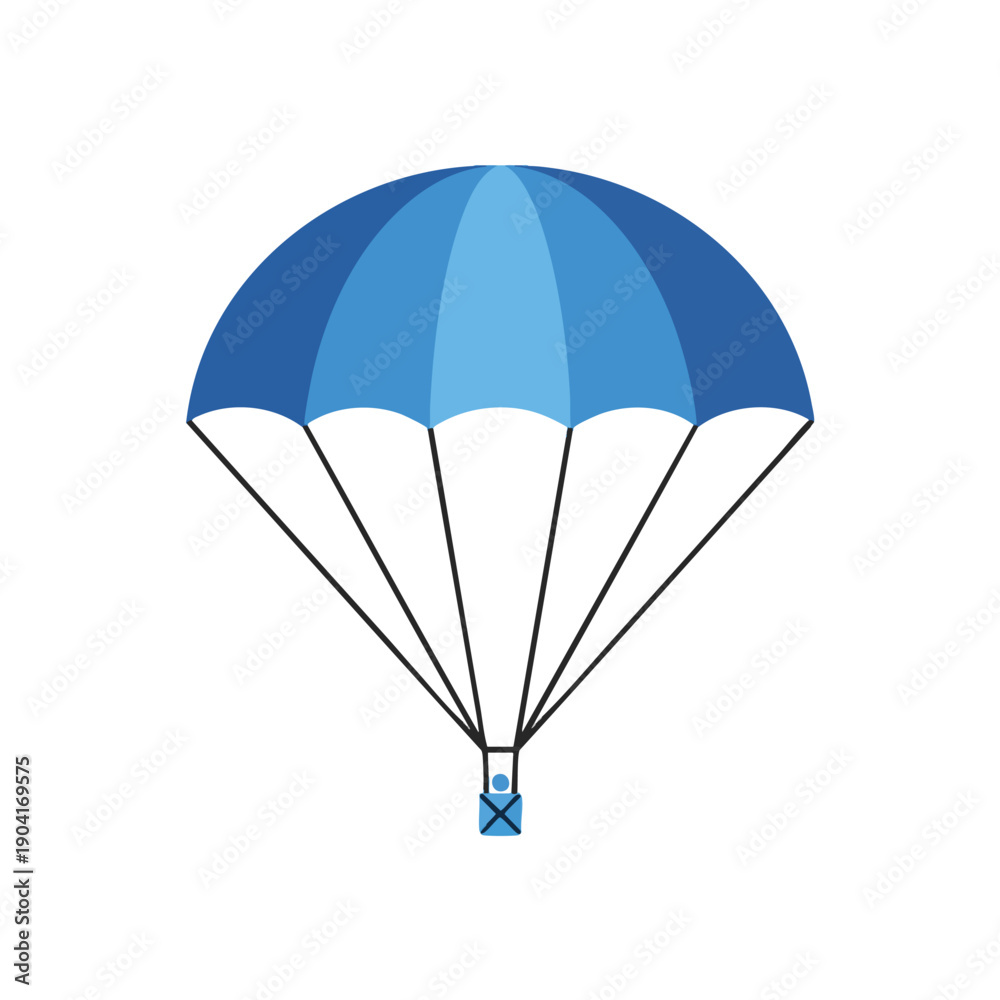 Obraz premium Blue Parachute Illustration